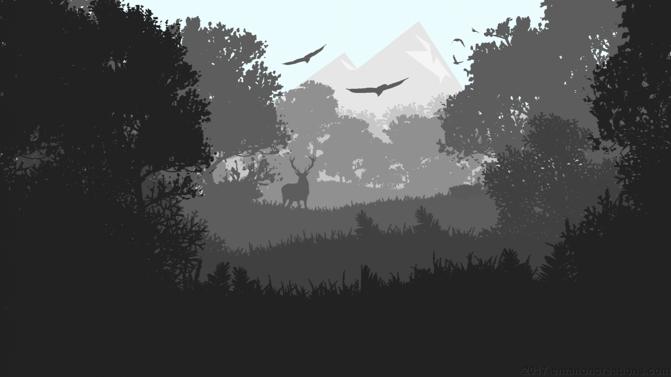 Minimalist Forest Wp 01 1366x768