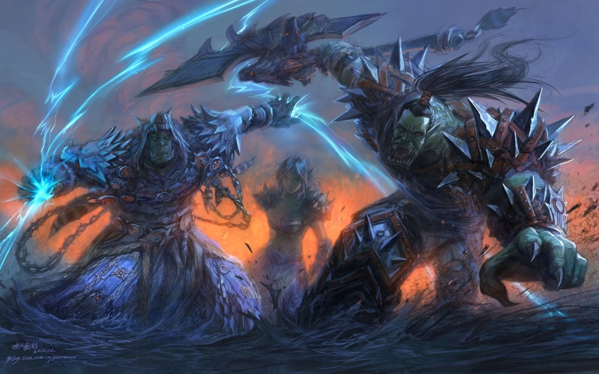 Wallpaper warrior, orcs, wow, Horde