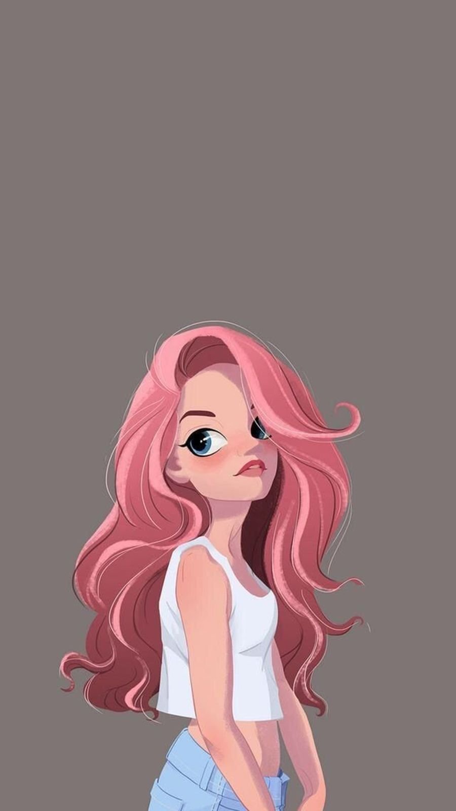 Girl cartoon iphone wallpaper