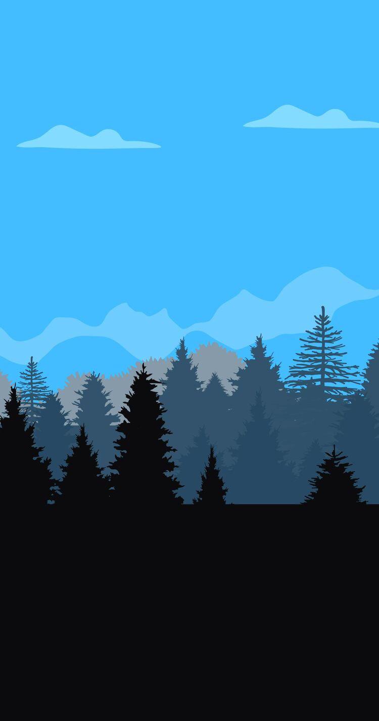 Cartoon wallpaper blue, black, grey