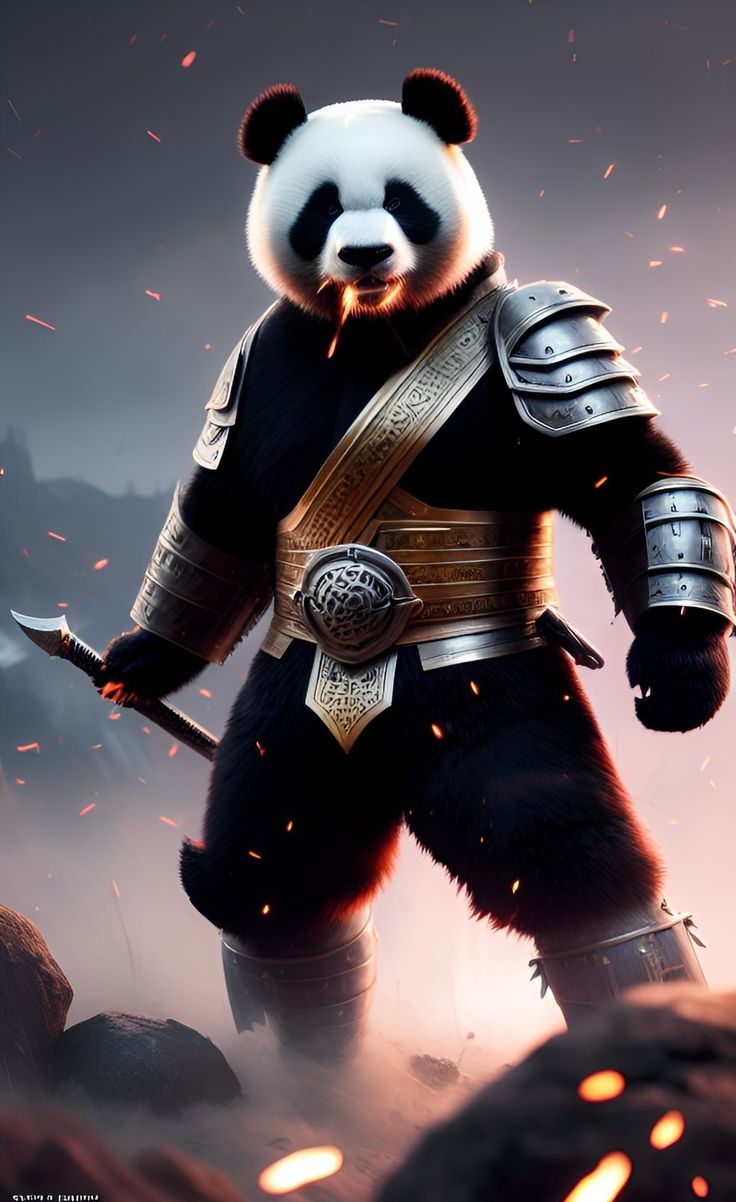 Panda Bear Warrior. Panda bear, Animal