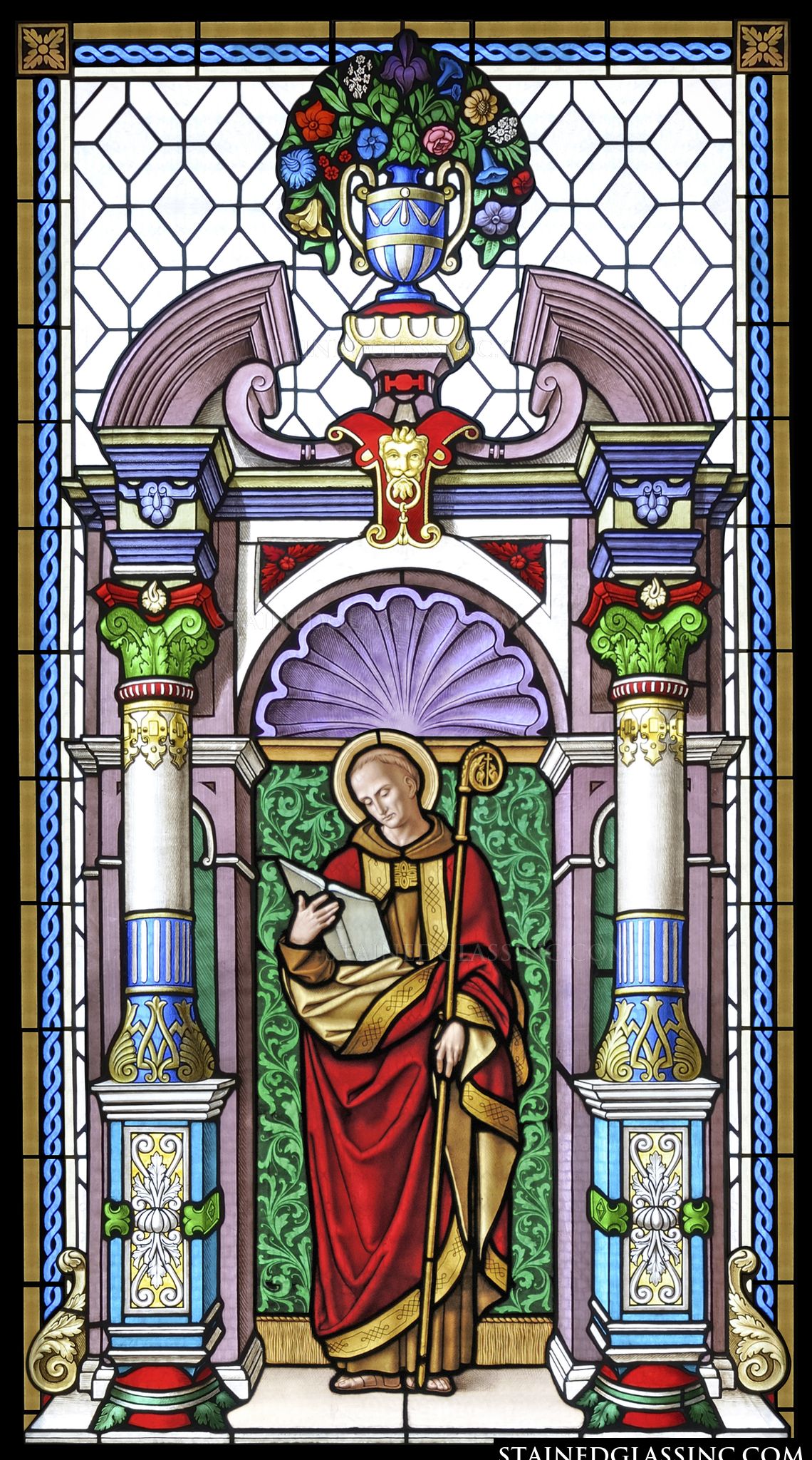 Saint Benedict of Nursia Stained Glass