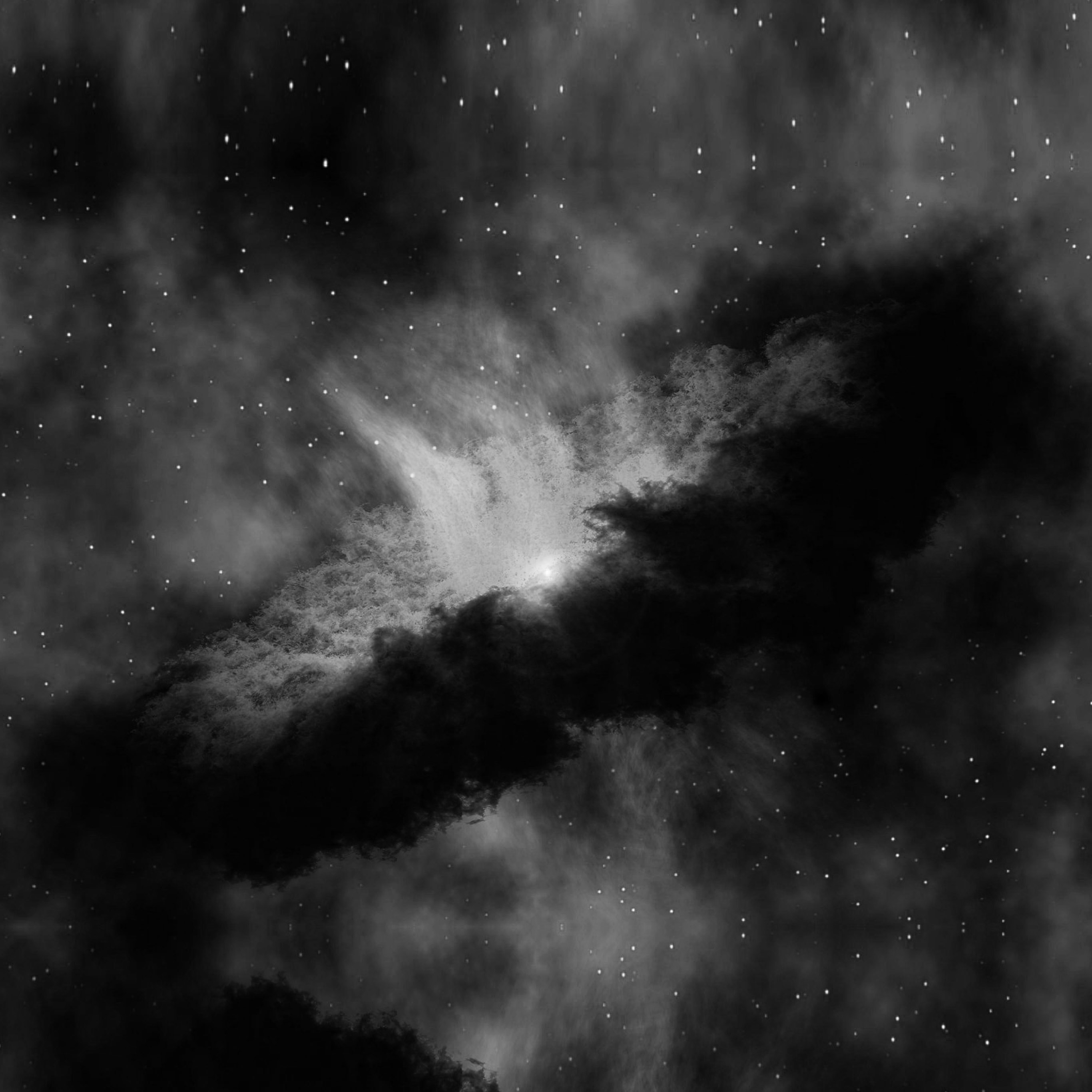 Space Bw Dark Nebula Star Awesome