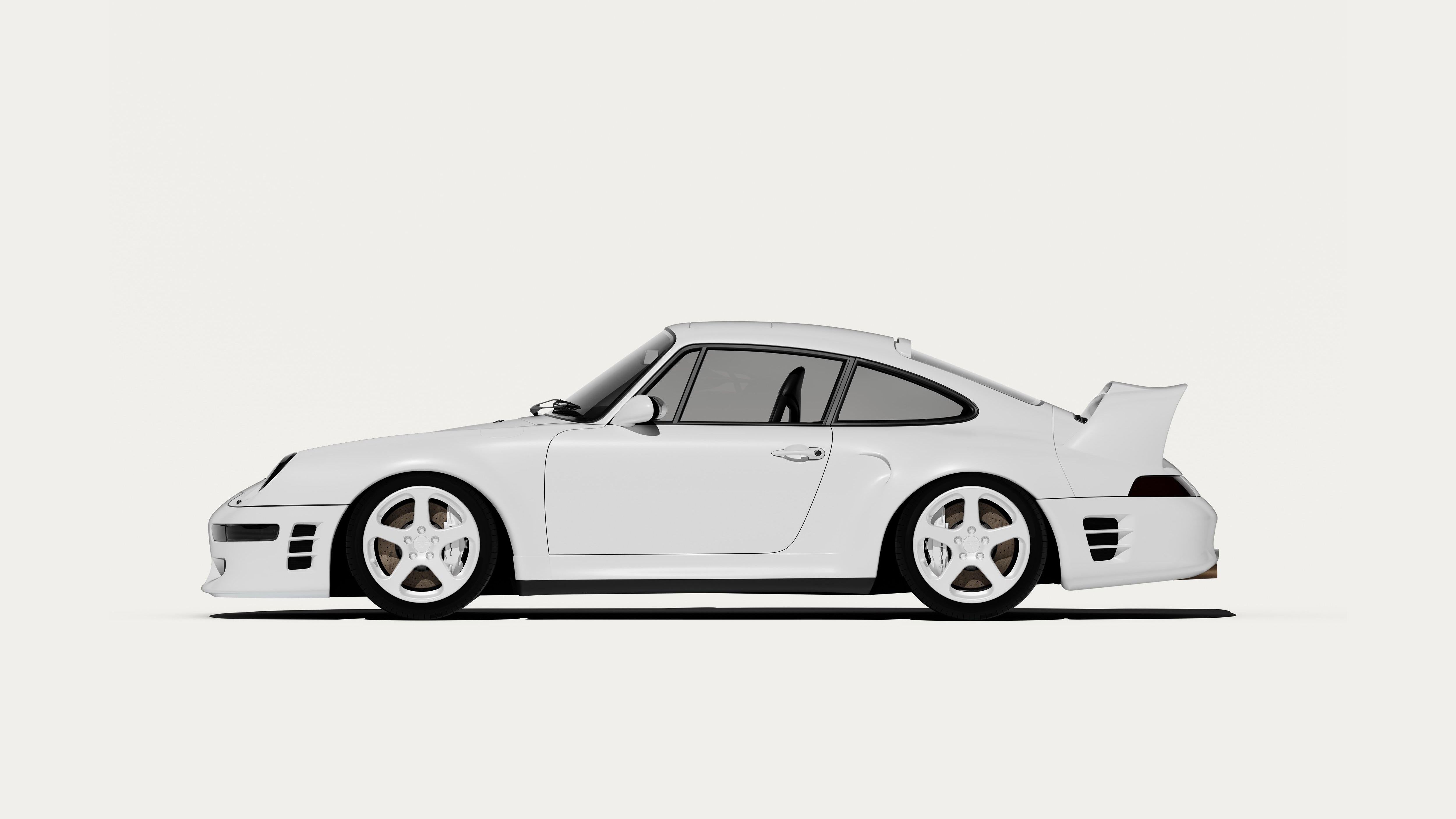 Porsche Minimal White 4k