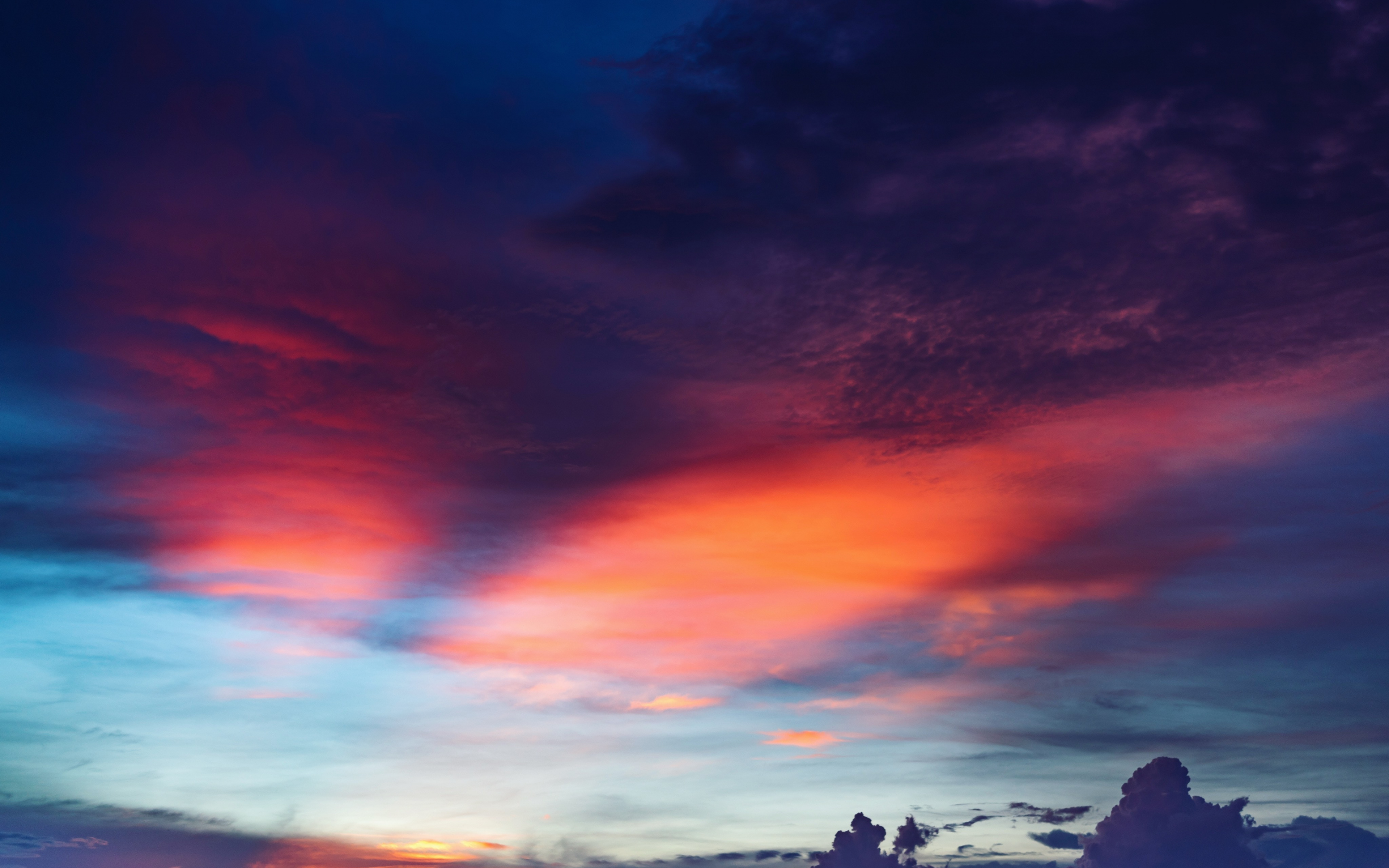 wallpaper 3840x2400 clouds, sunset