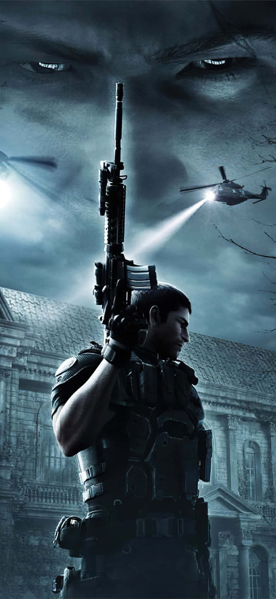 Download Resident Evil iPhone Man With Helicopters Wallpaper