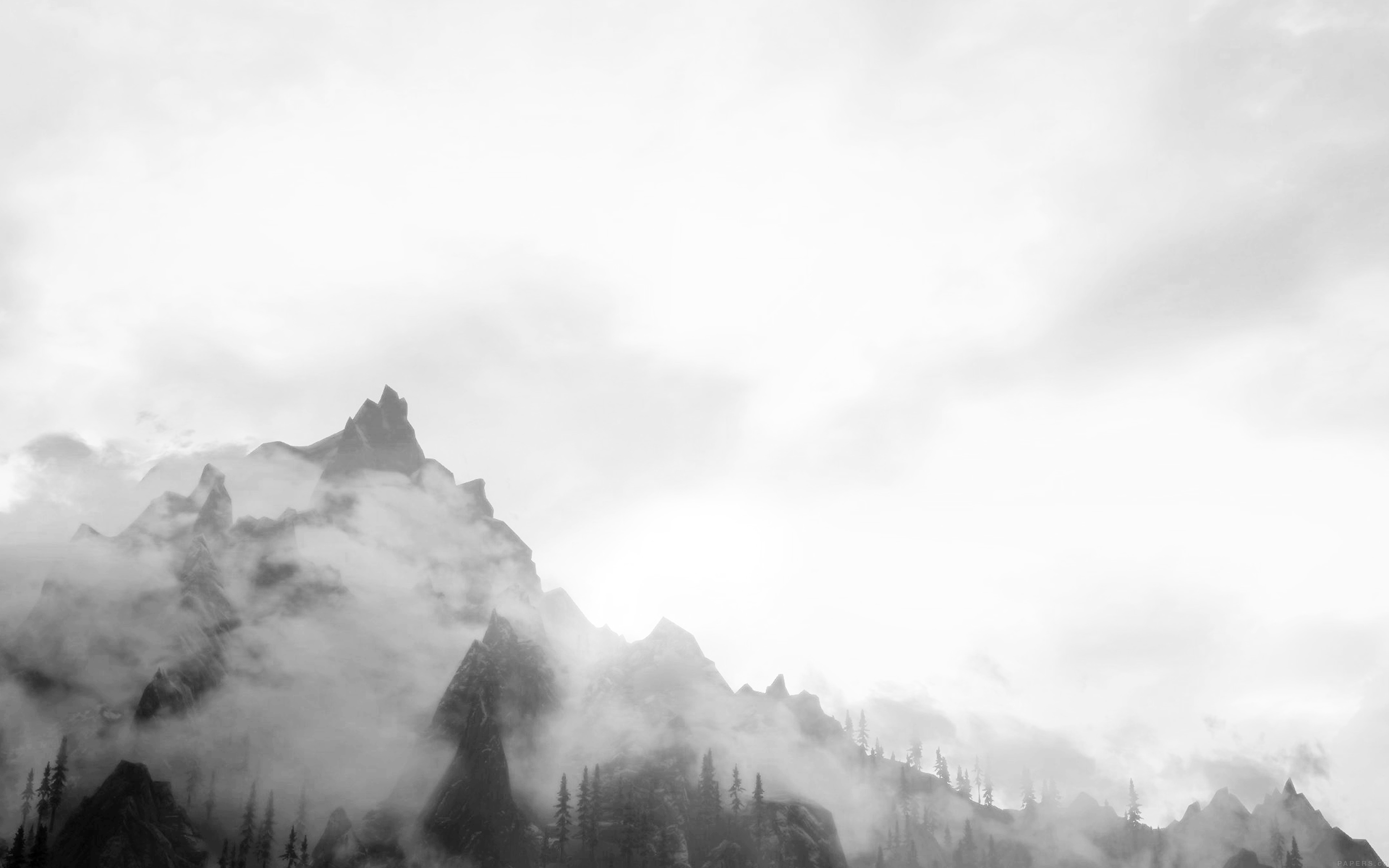 Foggy Mountain Sunshine Nature White