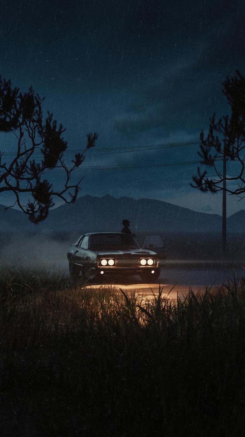 Alone in Rain iPhone Wallpaper HD