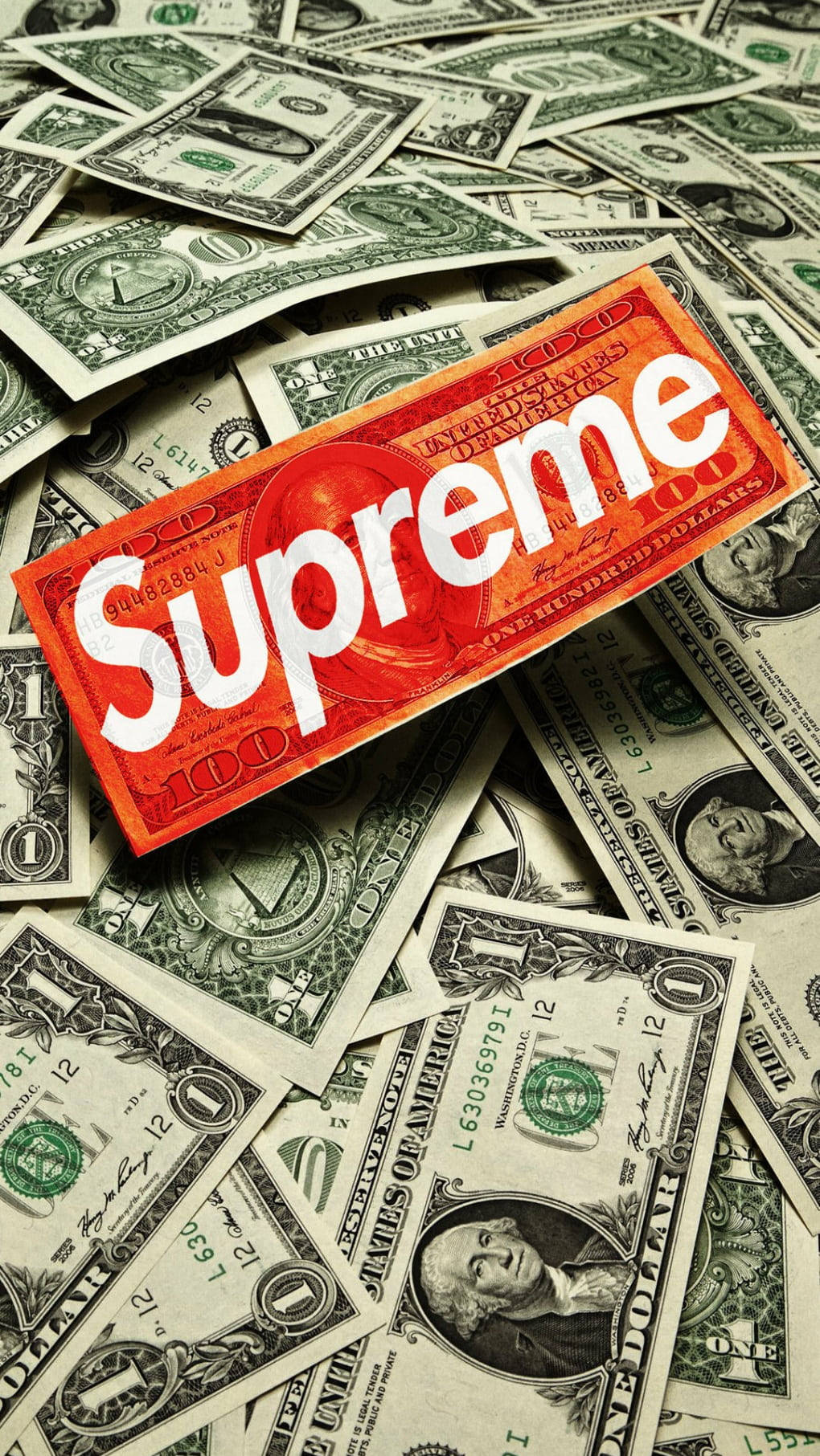 Download Supreme Money iPhone Wallpaper