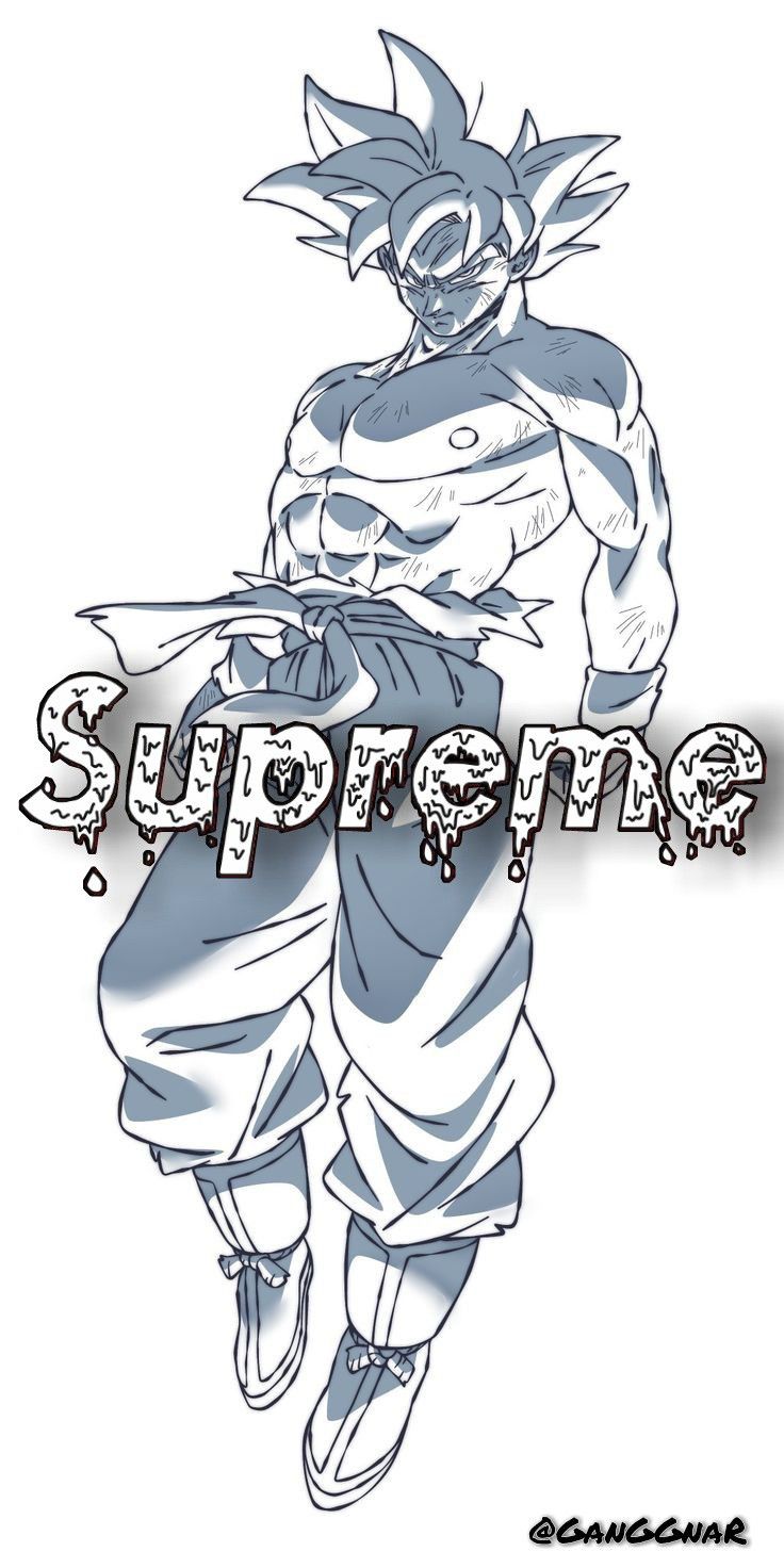 Supreme Goku Black and White wallpaper
