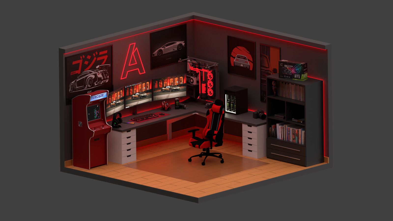 Gaming Isometric Room, Andreu Marco