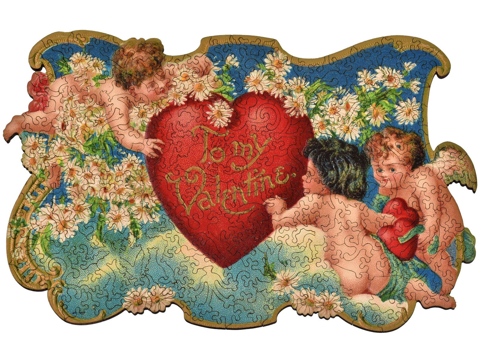 Cupid Garden Party Wooden Jigsaw Puzzle
