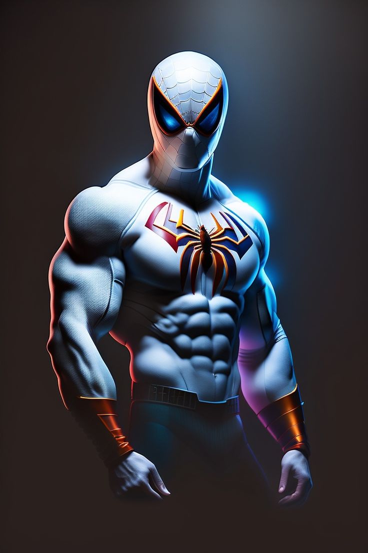 A white spiderman. Marvel superhero