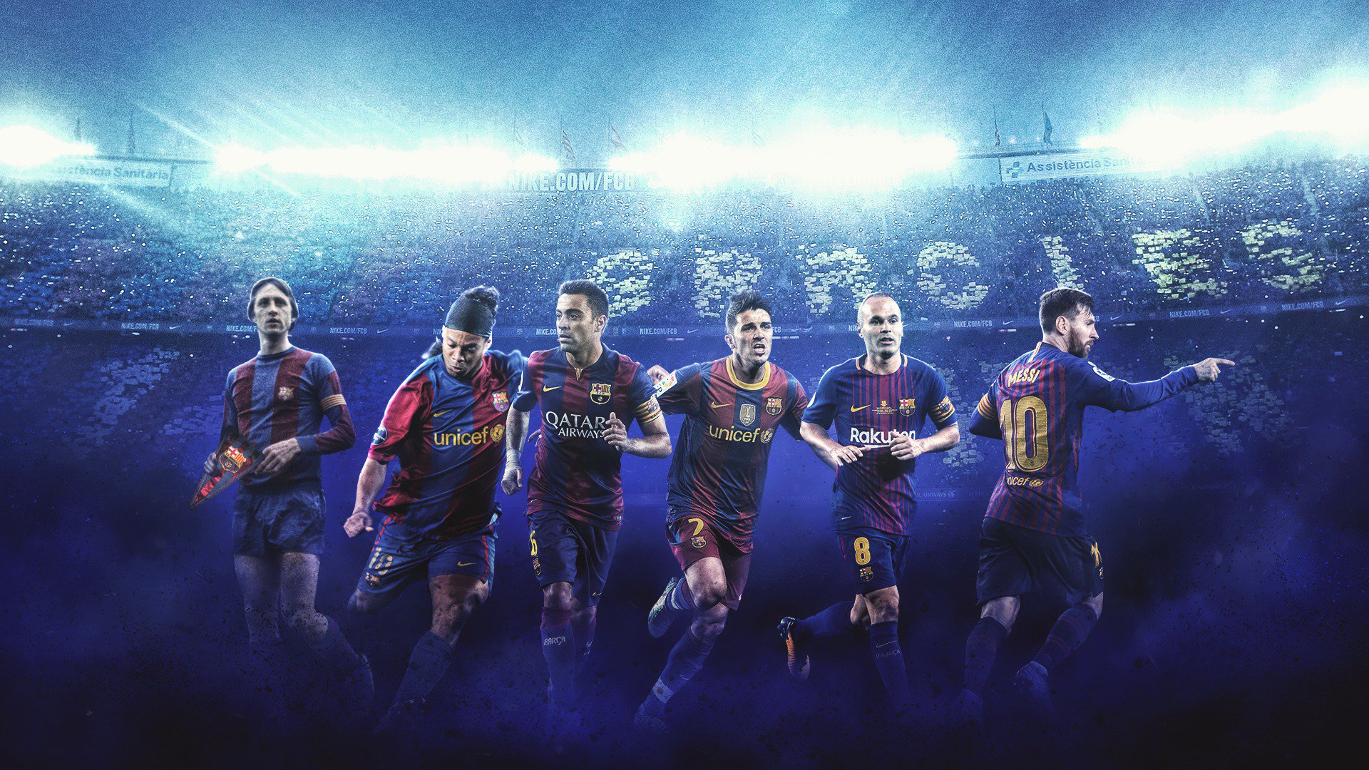 Barca legends on PC wallpaper