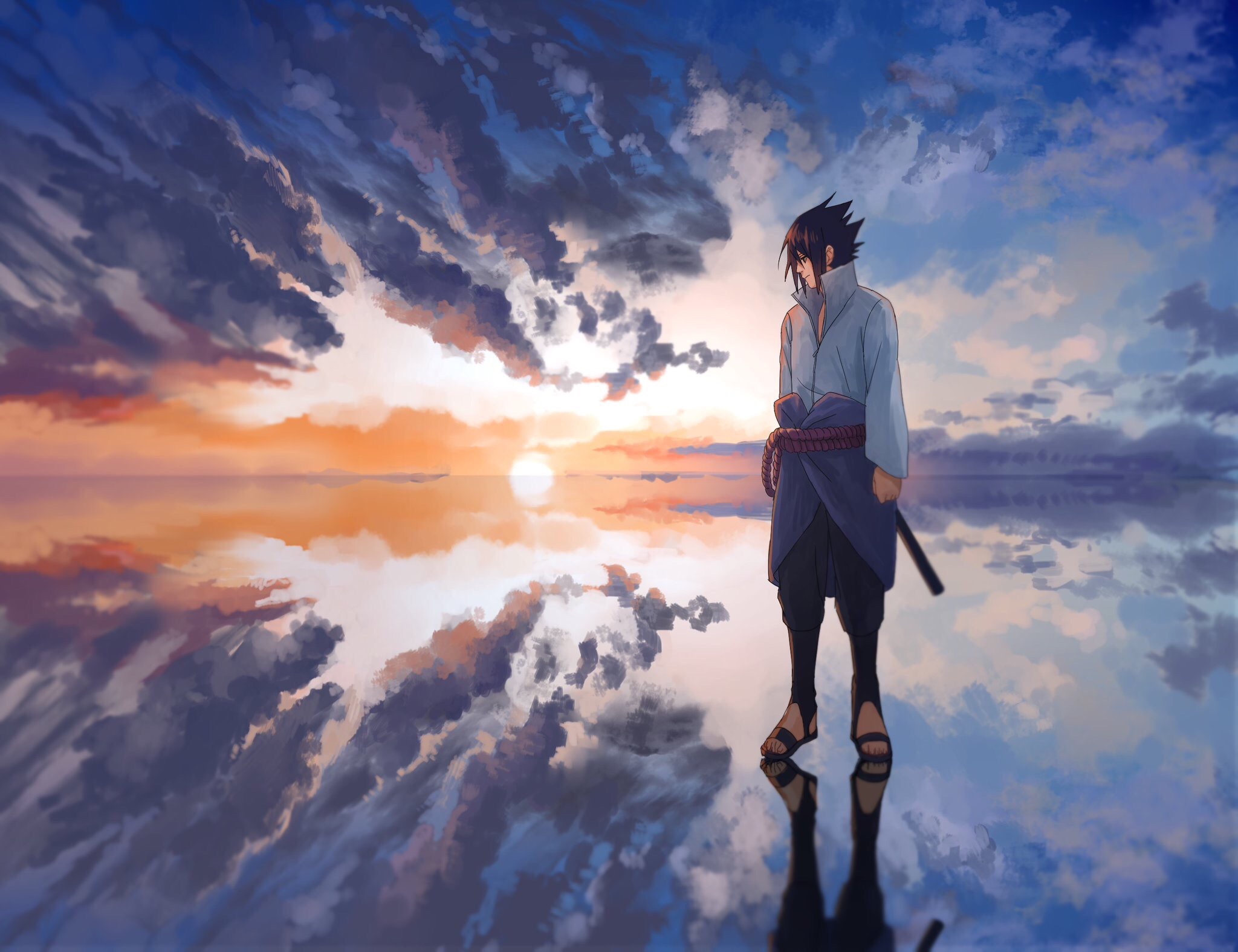 Download wallpaper Naruto, sky, nature