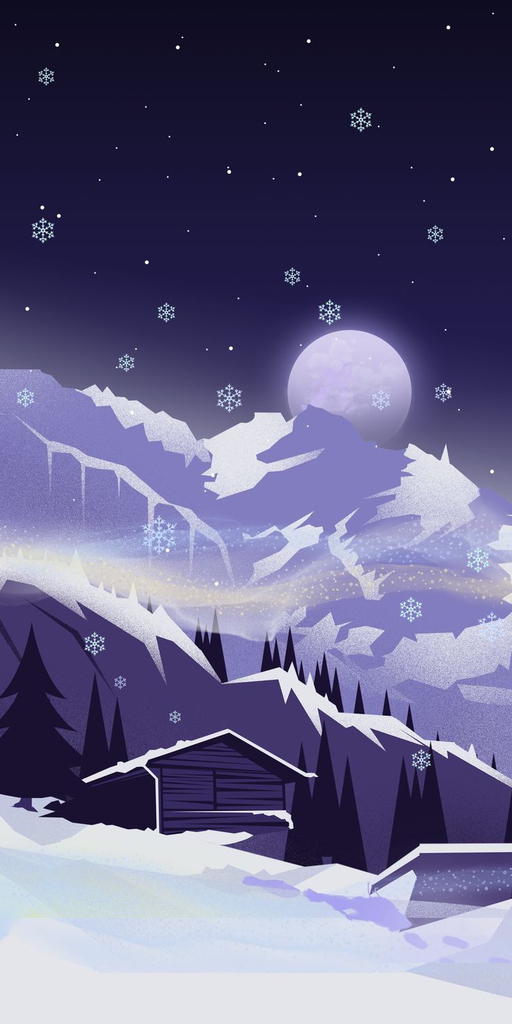 Snowy wallpaper illustrations