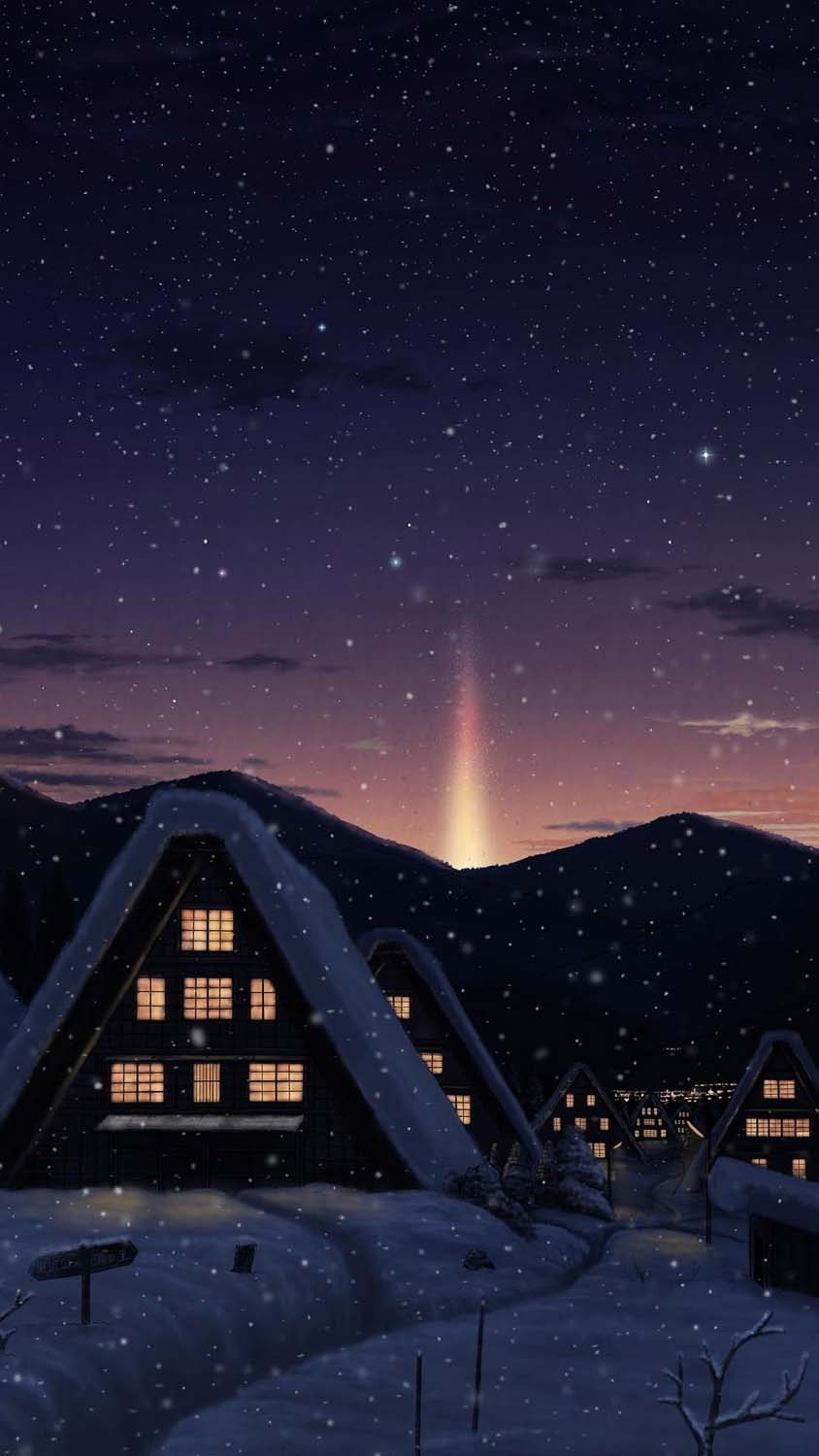 Snow House IPhone Wallpaper HD