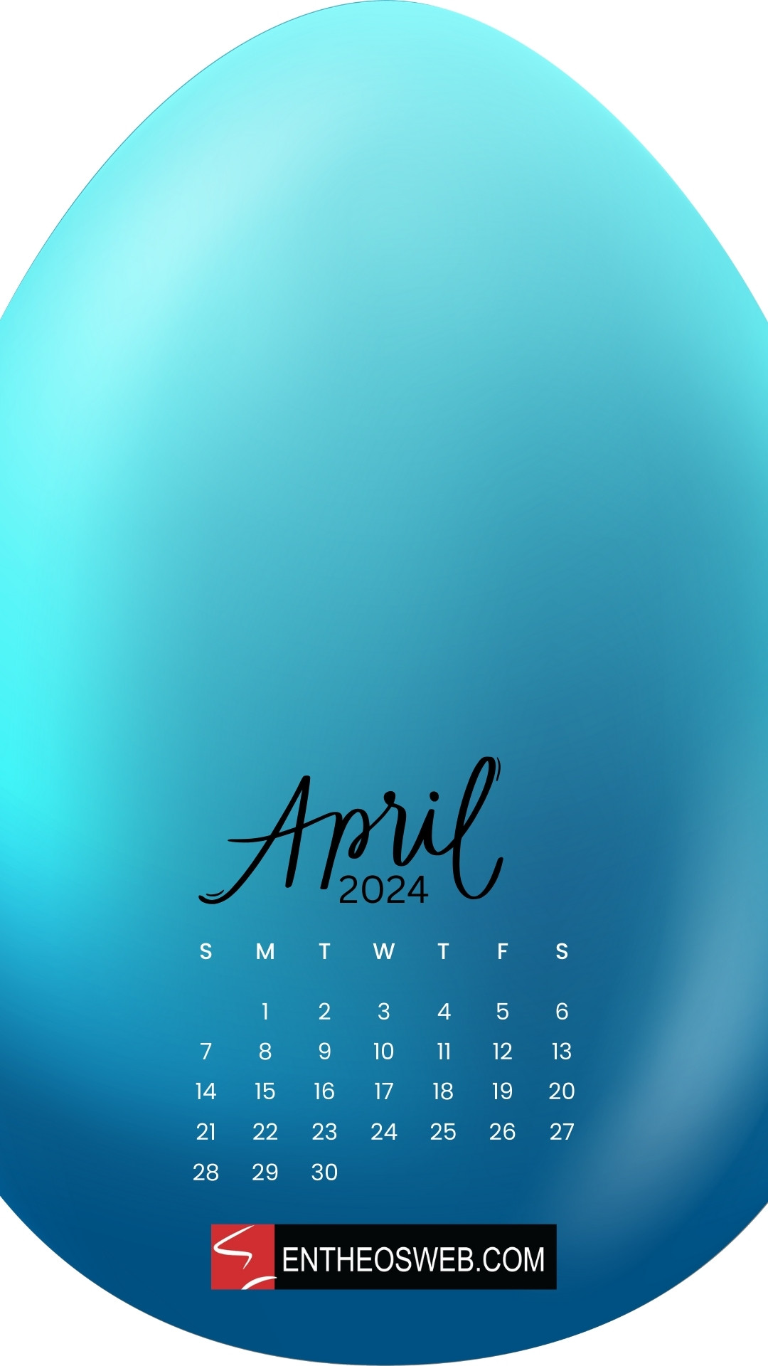 April 2024 Calendar Phone Wallpaper
