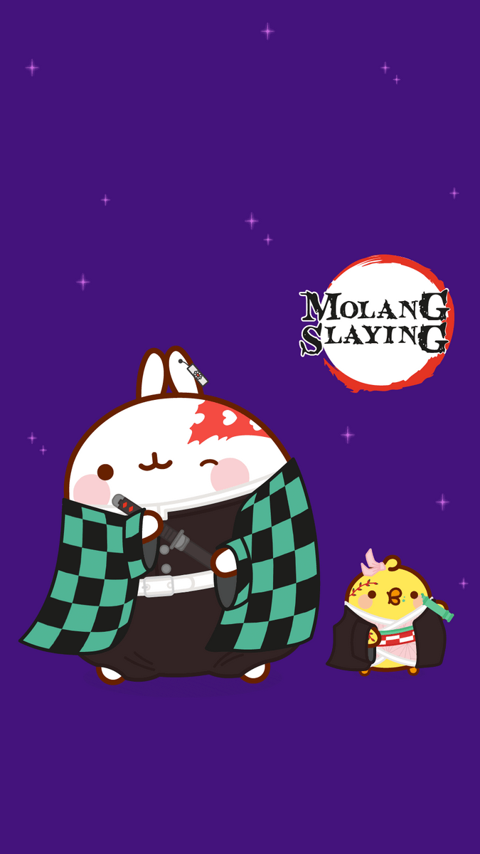 Molang Parody Wallpaper: Demon Slayer