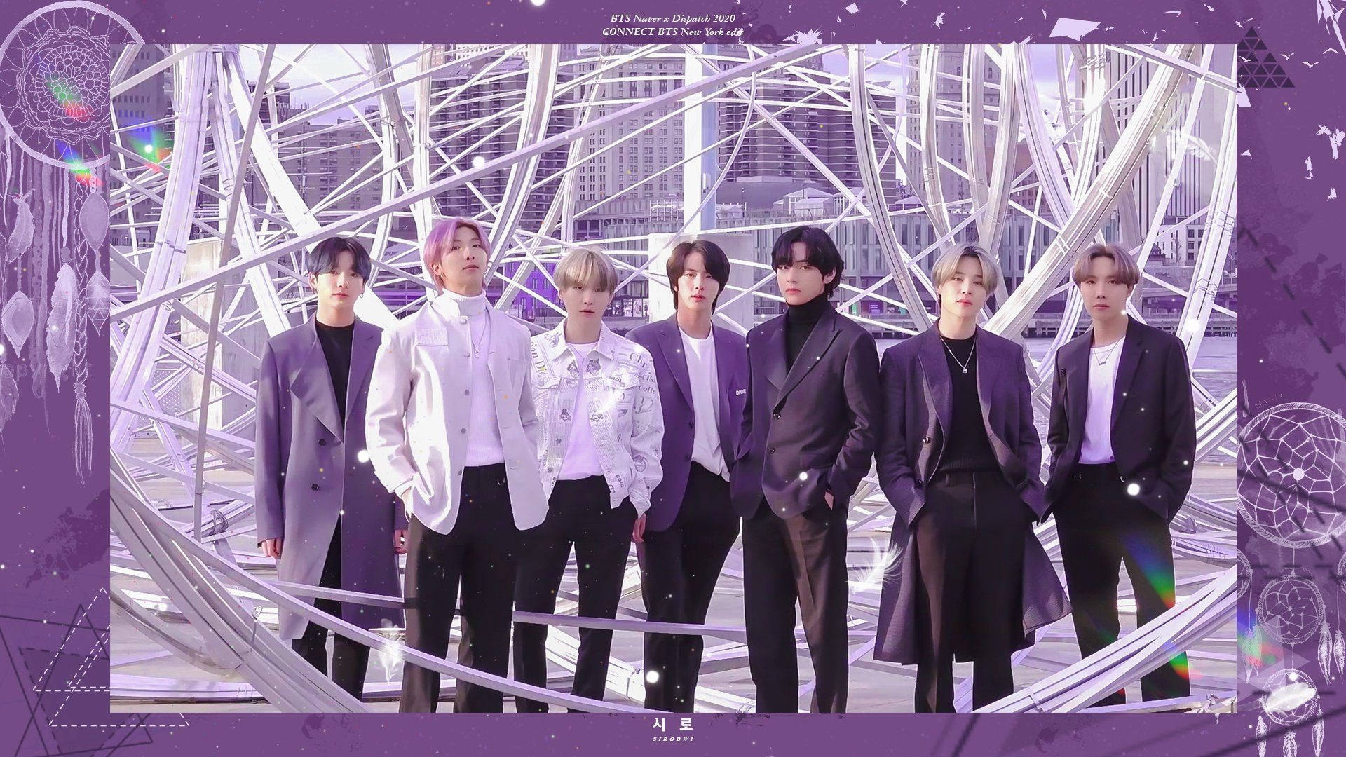 BTS Purple Frame Aesthetic Wallpaper