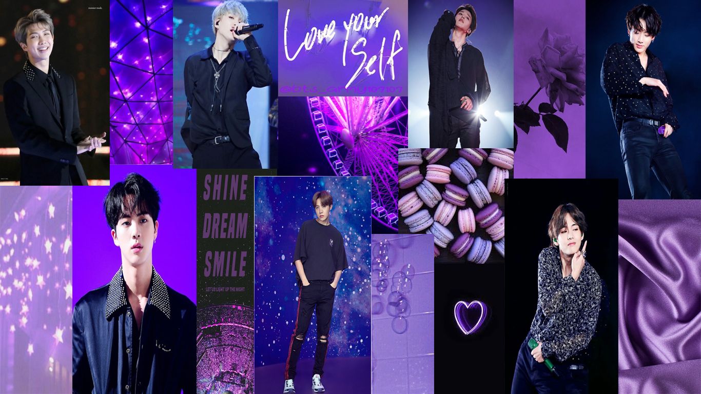 BTS's OT7 purple aesthetic wallpaper