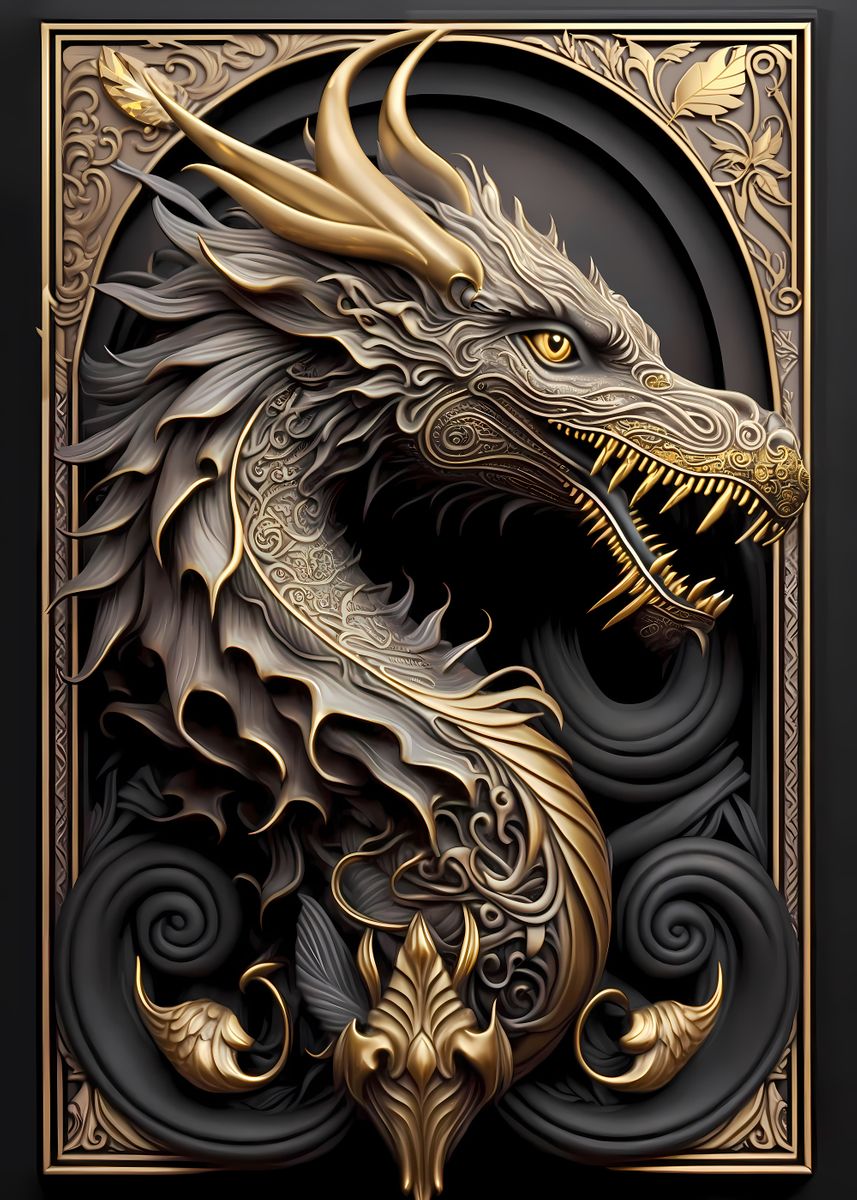 Supreme Golden Dragon' Poster, picture