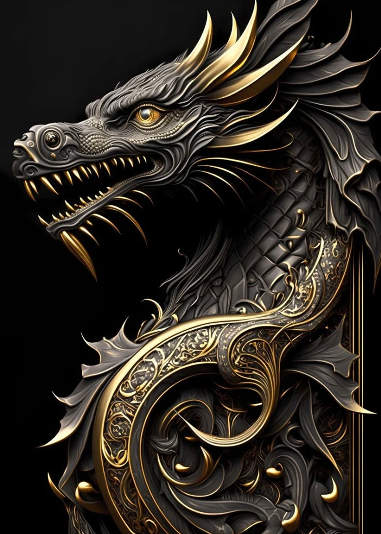 Golden dragon metal 3D print