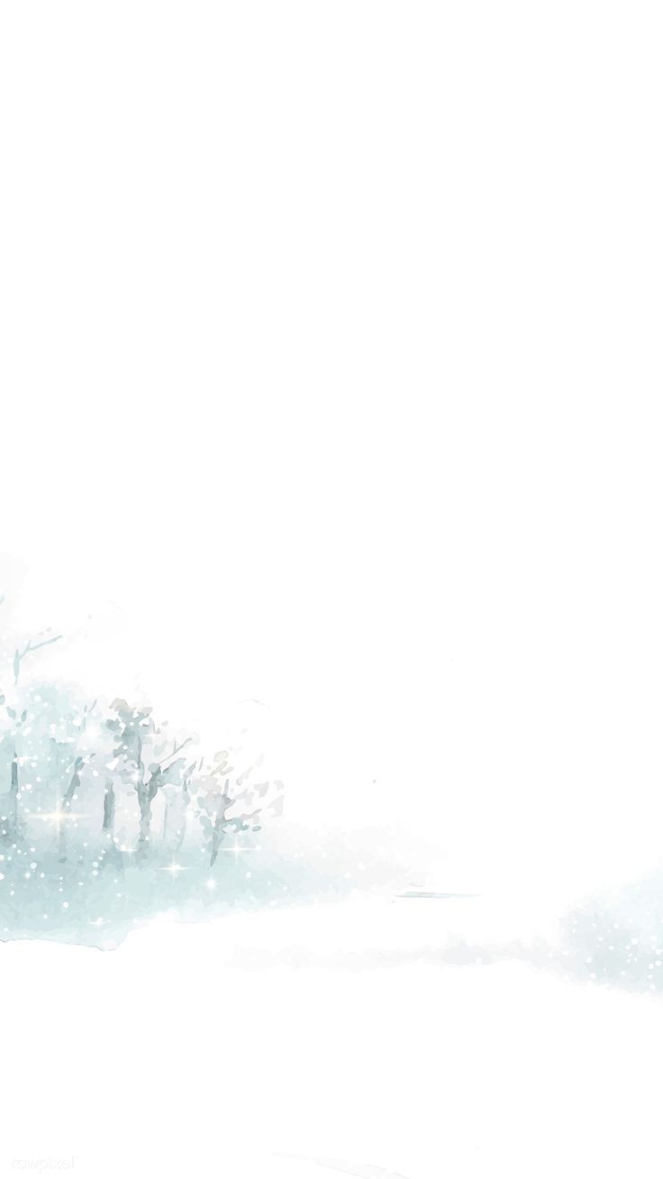 Watercolor snowy winter landscape