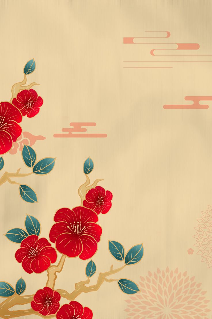 Spring Festival New Year Flowers Simple