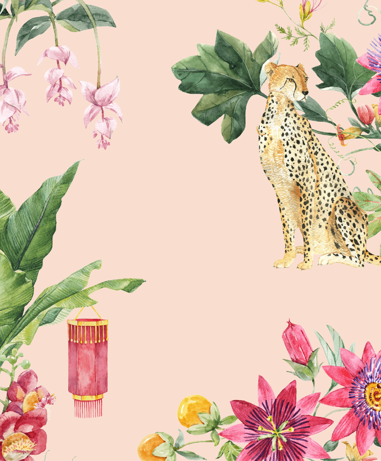 Floral Festival Pink Wallpaper