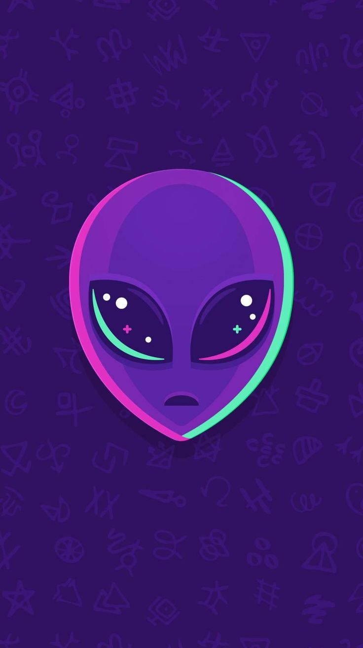 Purple Alien Head Wallpaper