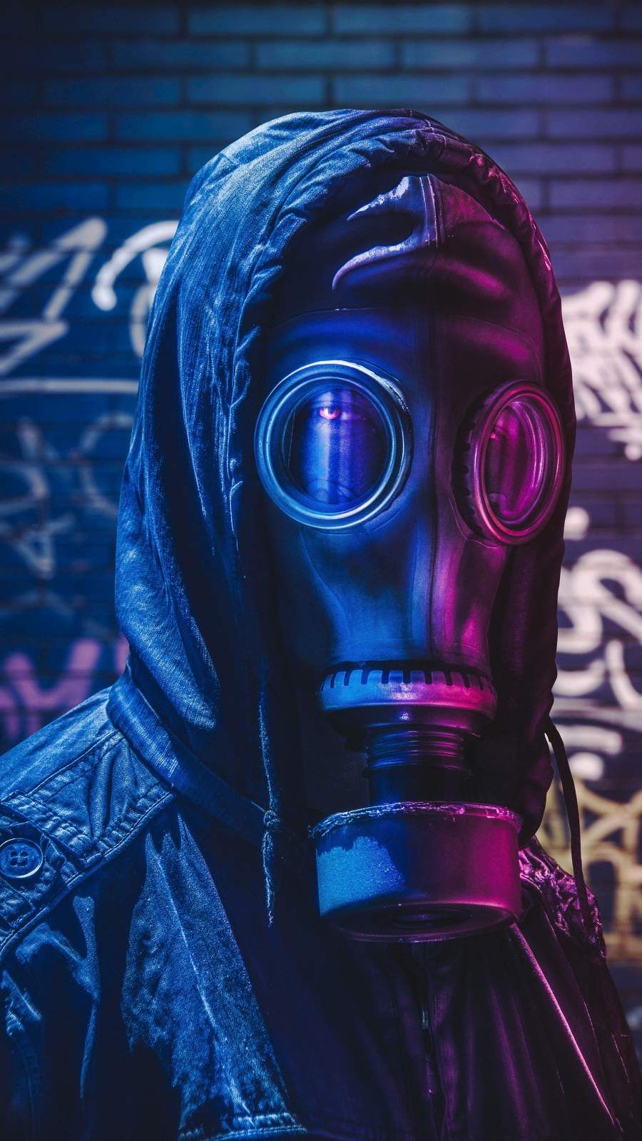 Purple Gas Mask iPhone Wallpaper. Gas