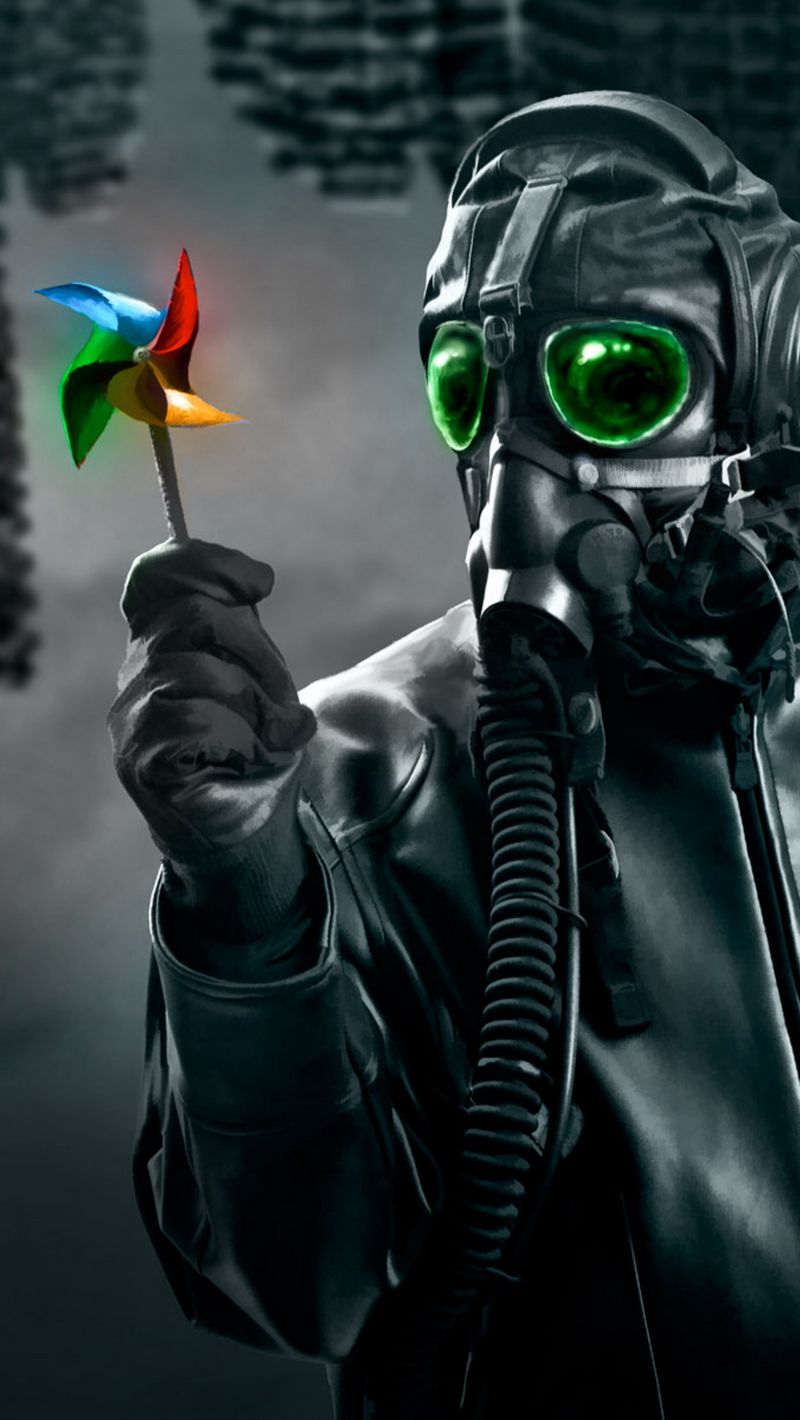 Download wallpaper 800x1420 mask, gas