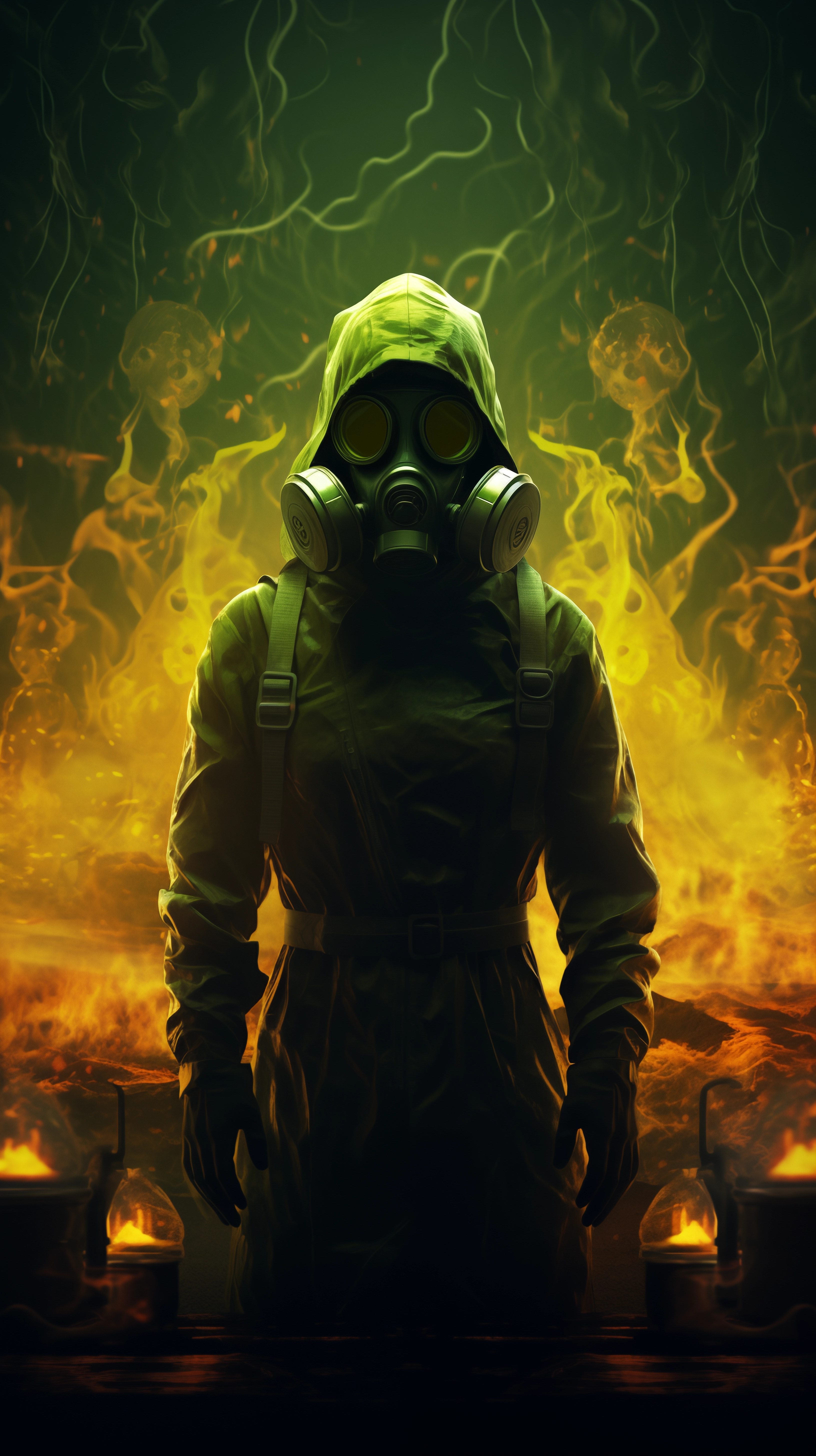 Hazardous Zone Gas Mask Wallpaper