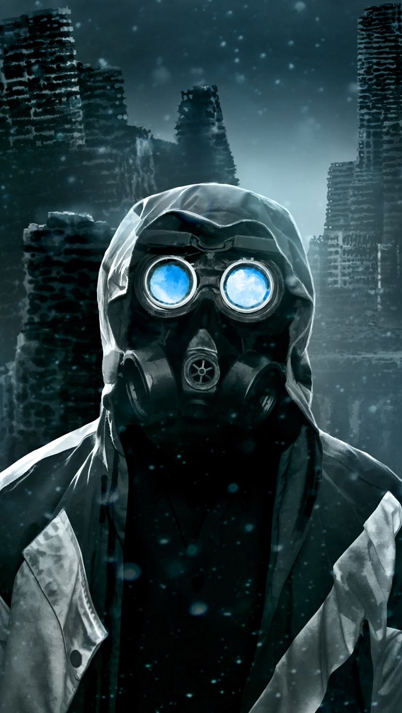 Download wallpaper 800x1420 gas mask