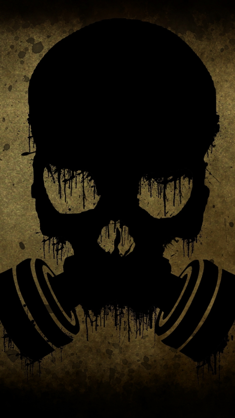 Mobile wallpaper: Dark, Gas Mask, Skull
