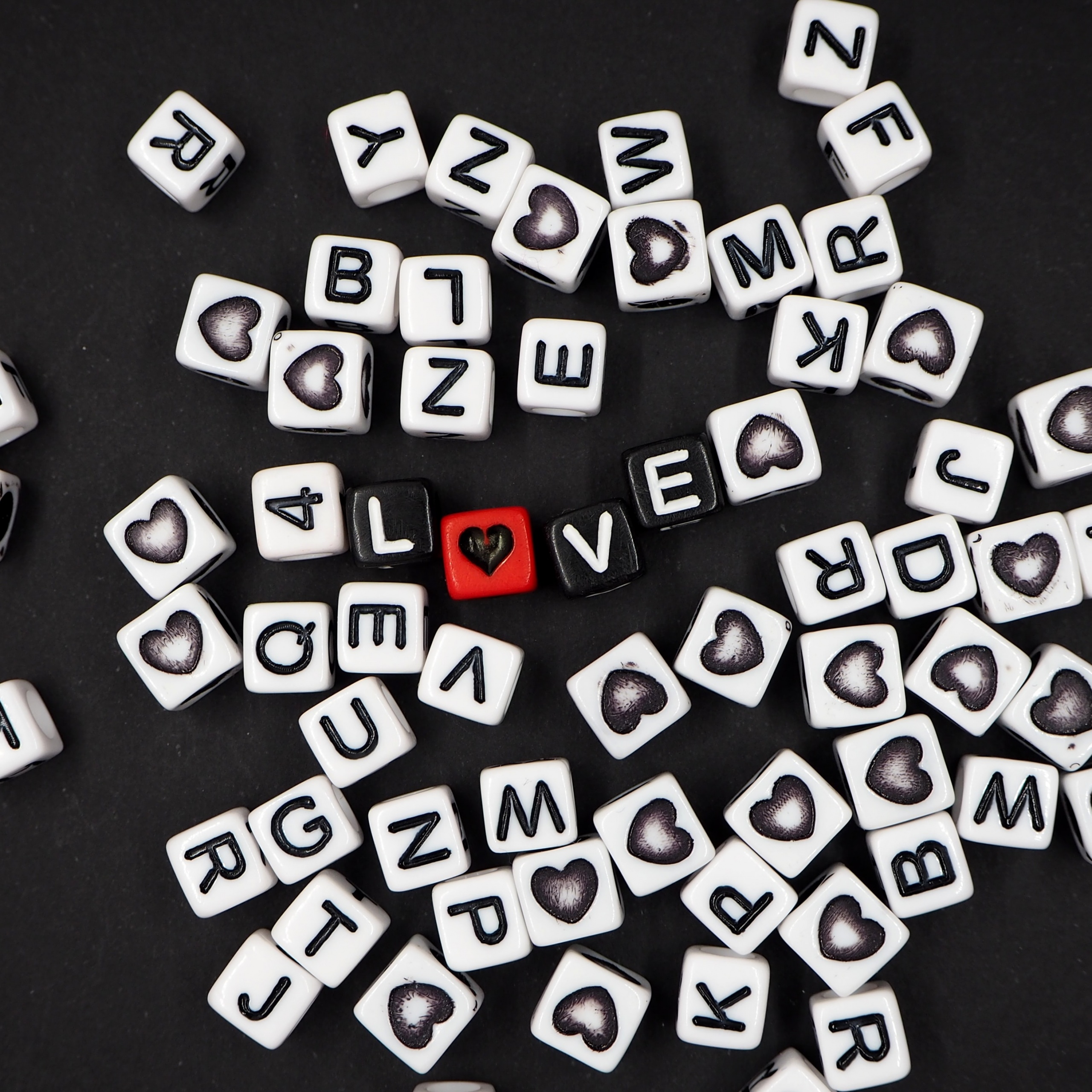Letter Blocks Wallpaper 4K, Love