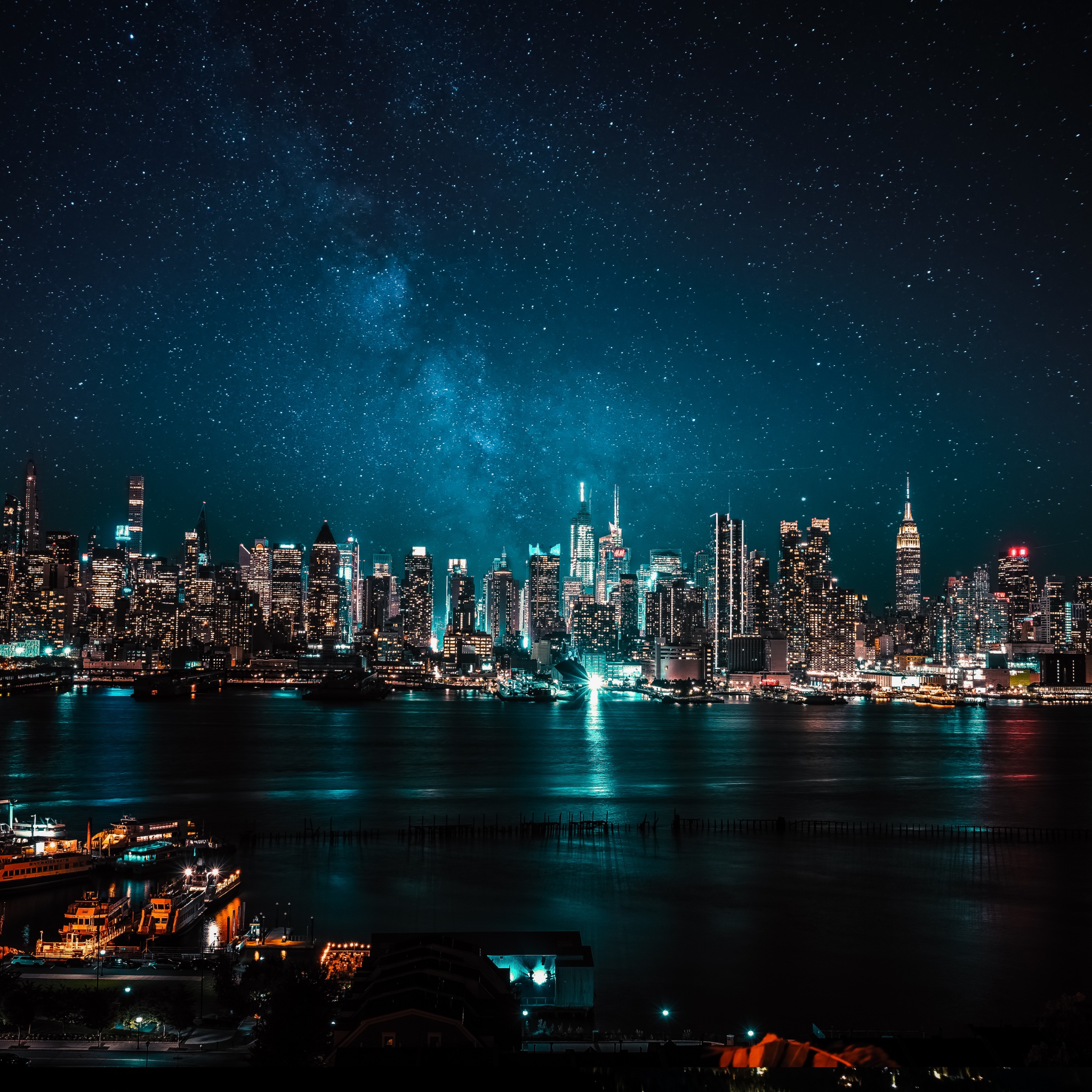 Night City Wallpaper 4K, City lights