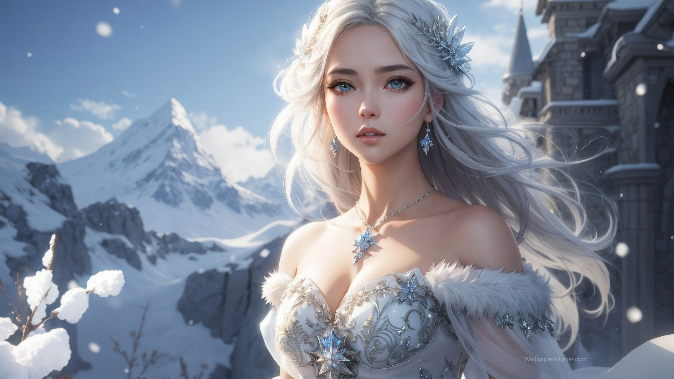 Wallpaper anime girl, winter, Girls