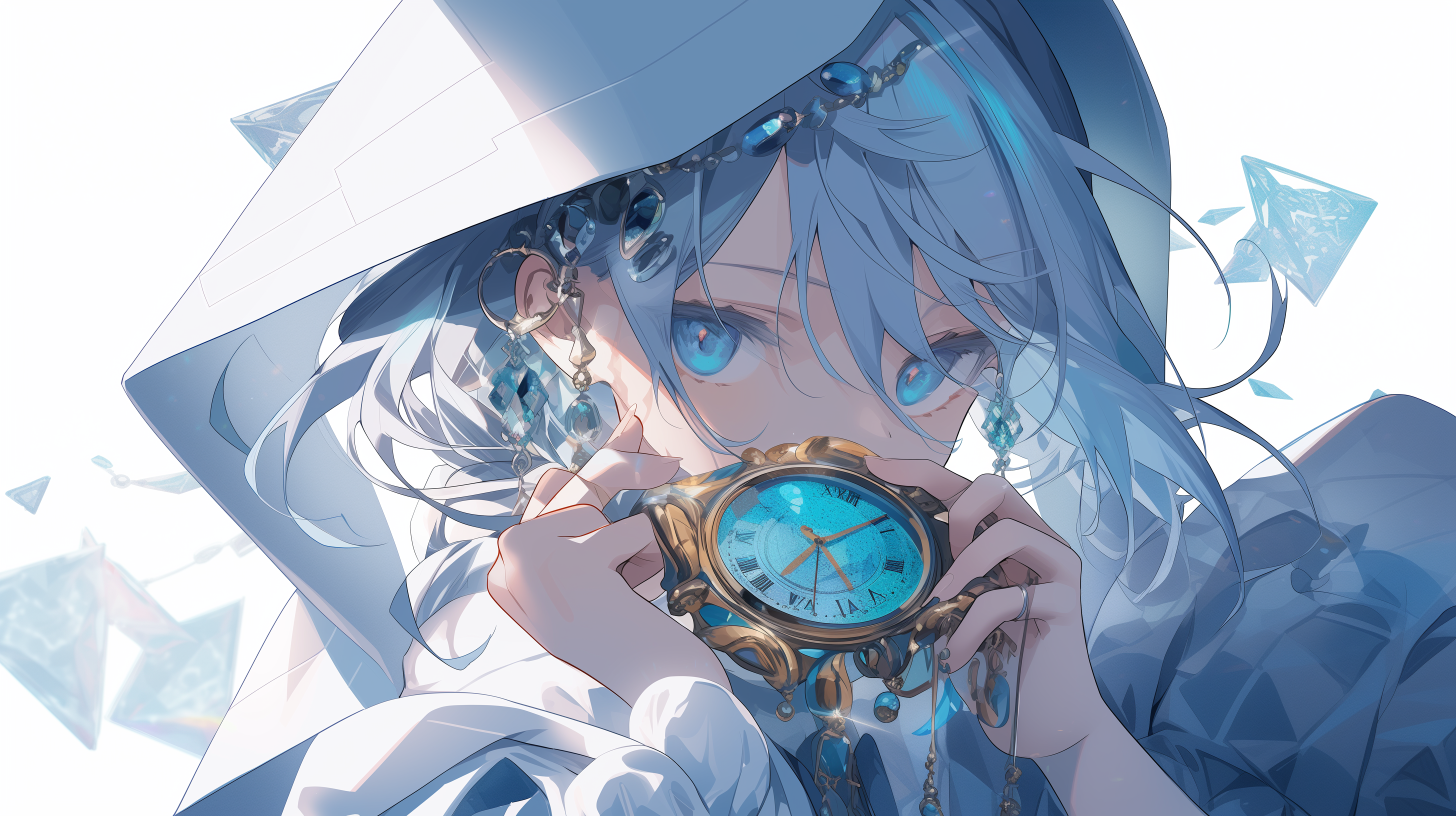 Enchanting Anime Girl with Timepiece HD