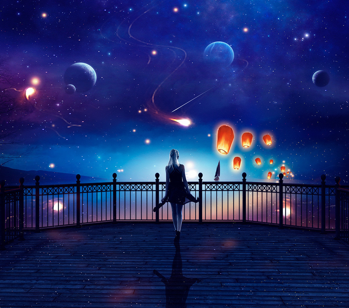 Wallpaper outdoor, fantasy, anime girl