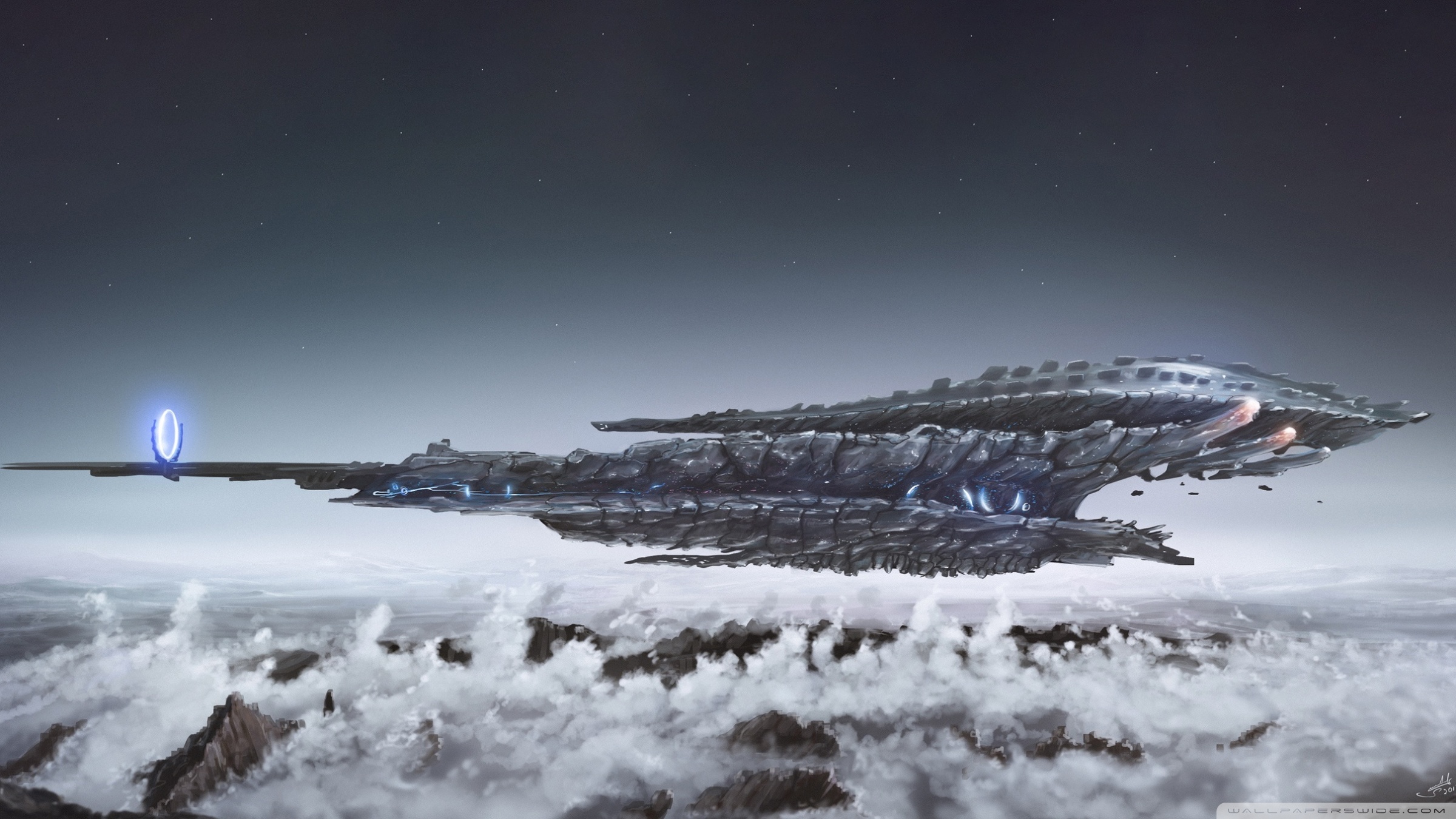 Alien Spaceship Ultra HD Desktop