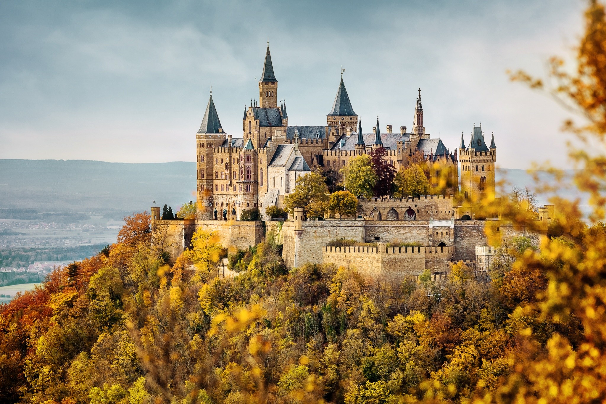 Burg Hohenzollern, forest, hills