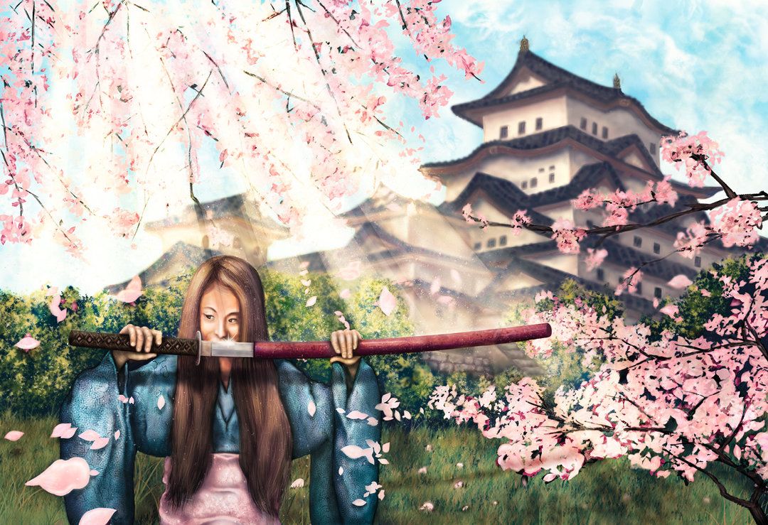 Sakura Samurai. Sakura, Samurai, Painting