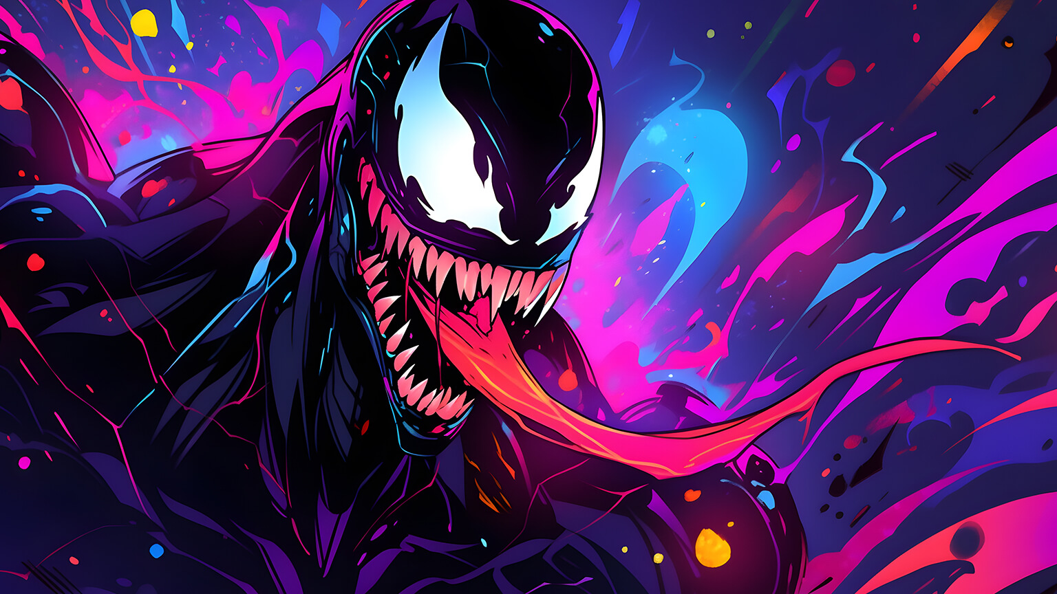Marvel Venom Colorful Desktop Wallpaper