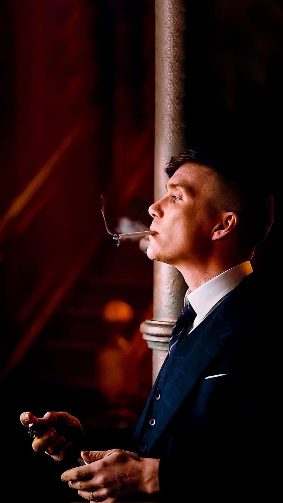 Thomas Shelby Smoking Wallpaper
