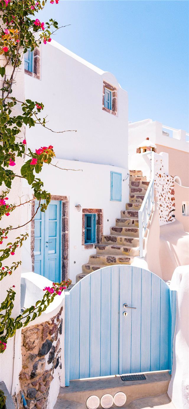Greek Cottage iPhone X wallpaper