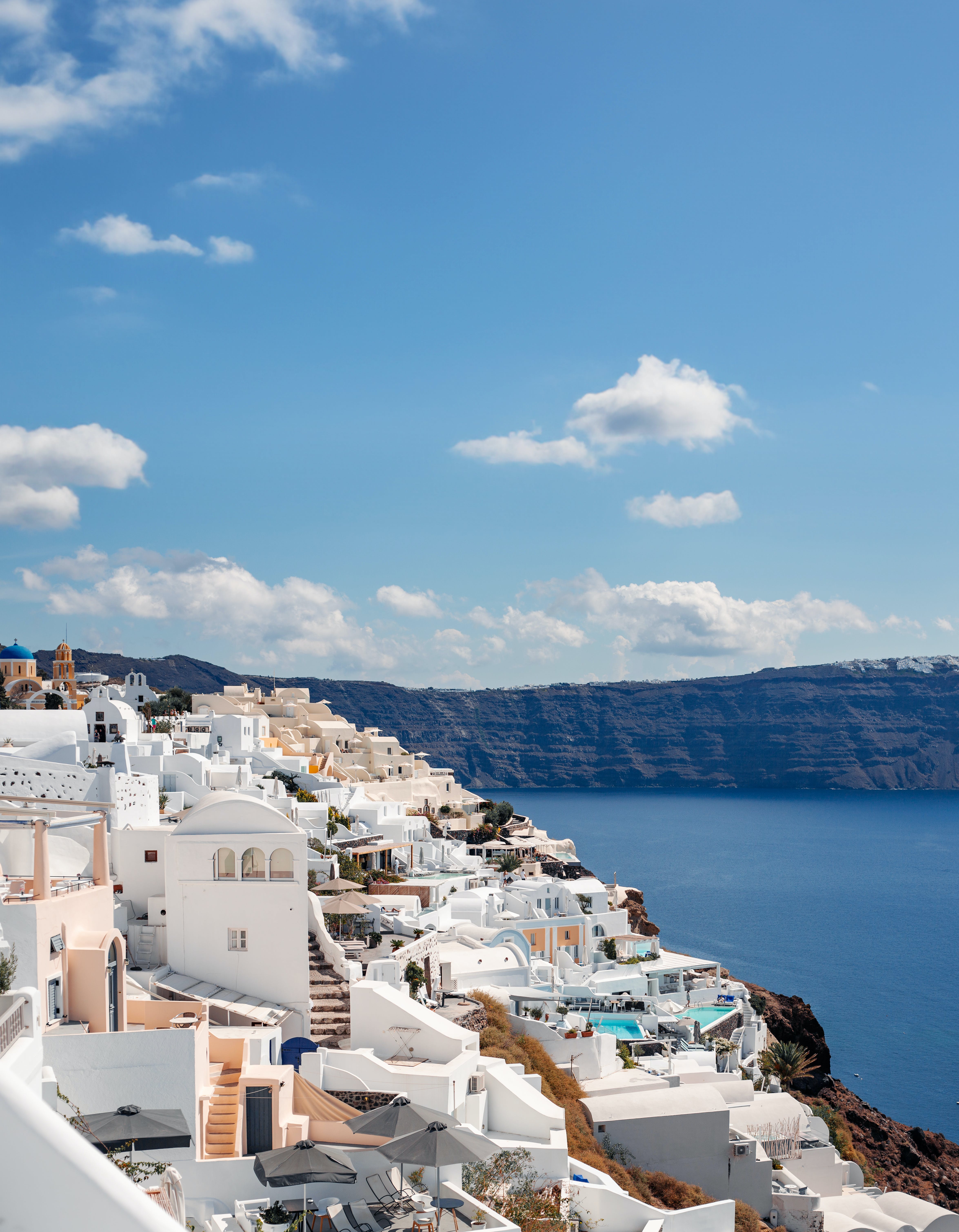 Townscape of Oia on Santorini Island