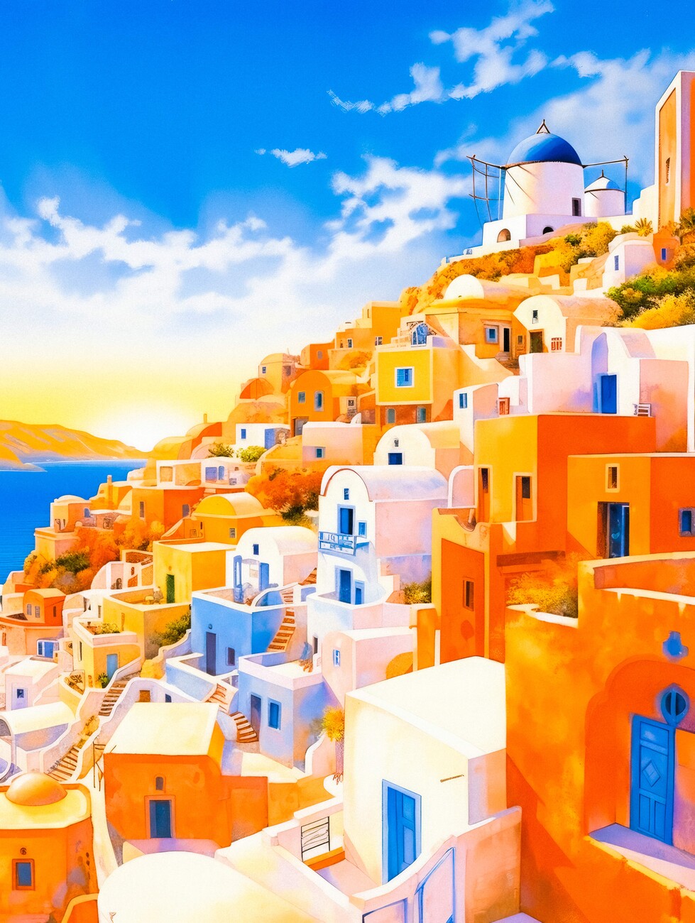 Santorini Travel Poster Wall