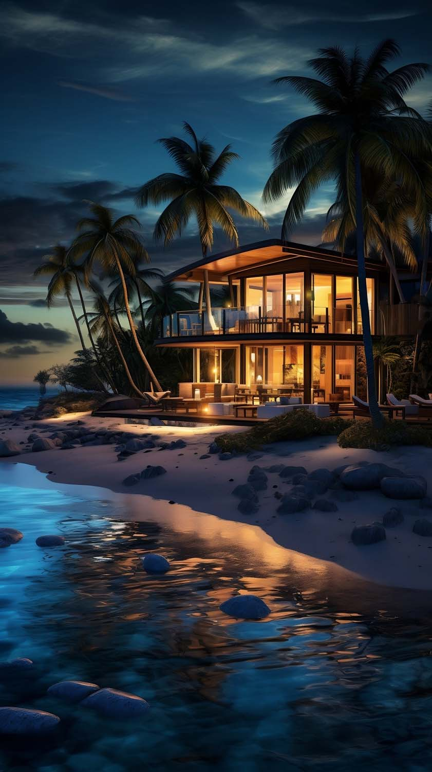 Beach House iPhone Wallpaper 4K